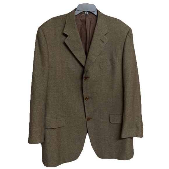 Canali Other - Men's Canali Proposta Blazer Silk Blend Brown Micro Check Size 56L(EU) 46L(US)